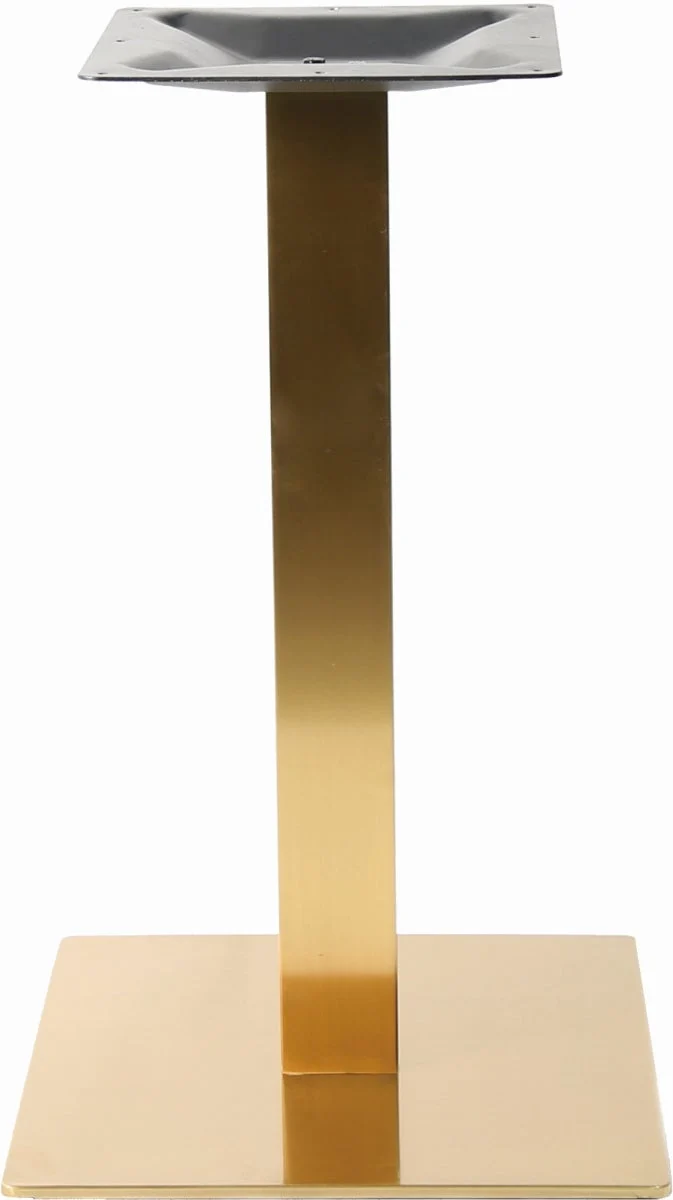Table Base, 17 Inch, Dining Height, Gold, Stainless Steel, Square,2 - 1 COUNT