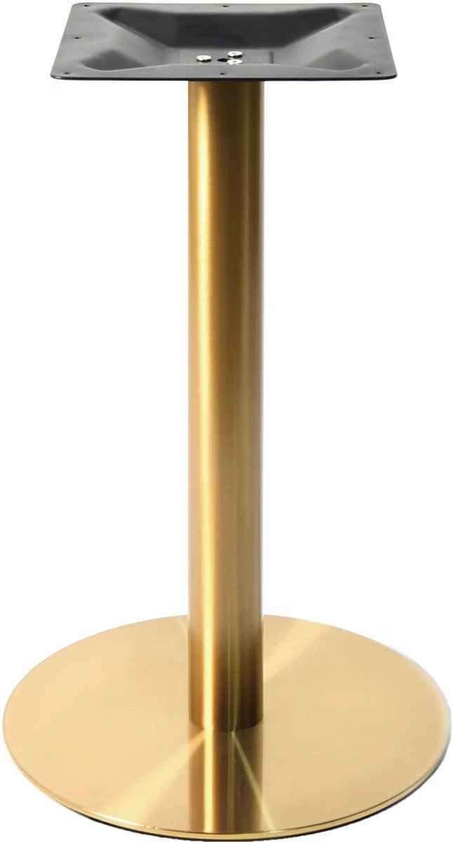 Table Base, 28 Inch, Dining Height, Gold, Stainless Steel, Round,2 - 1 COUNT