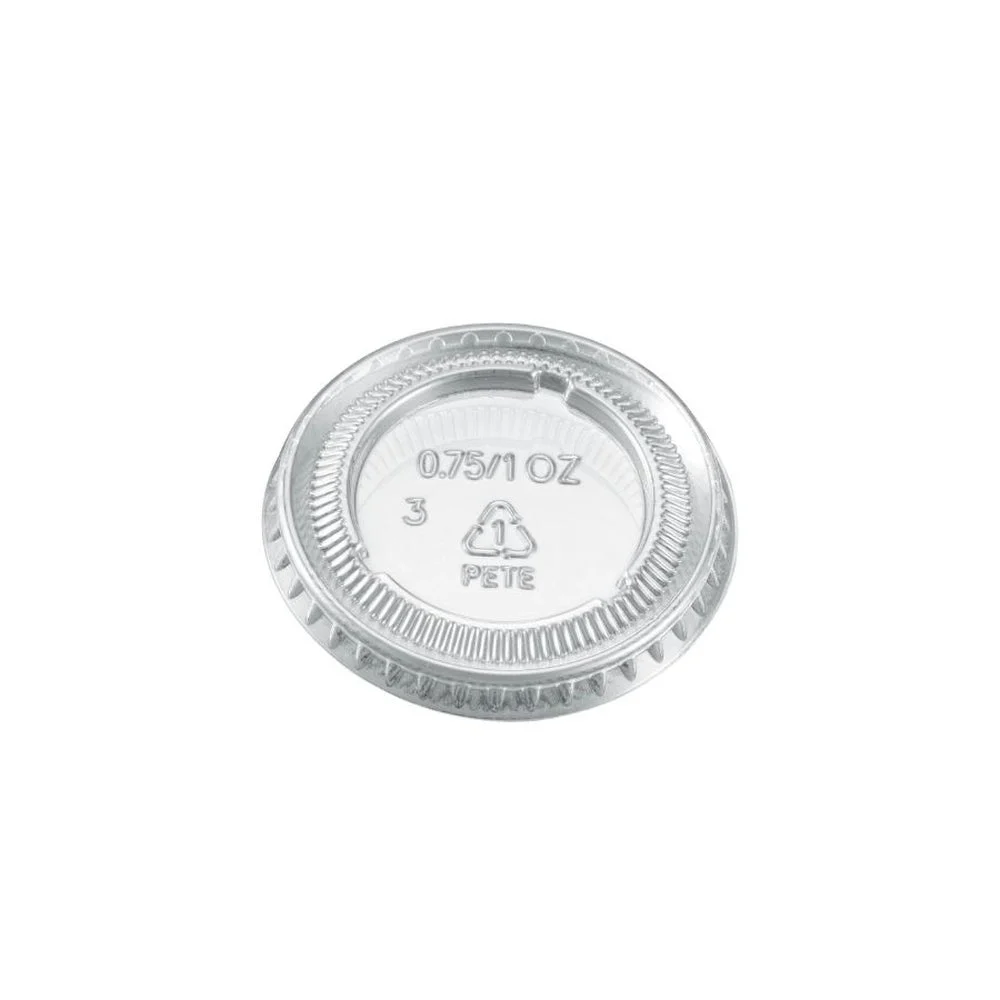 Lids, Flat, Plastic, Clear, PET, For 0.75 & 1 Ounce Portion Cups,2500 - 1 COUNT
