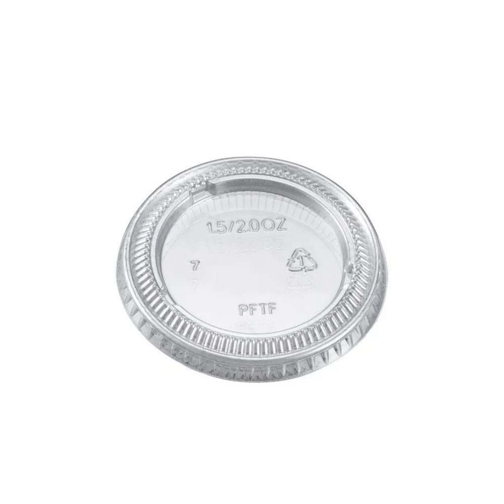 Lids, Flat, Plastic, Clear, PET, For 1.5 & 2 Ounce Portion Cups,2500 - 1 COUNT