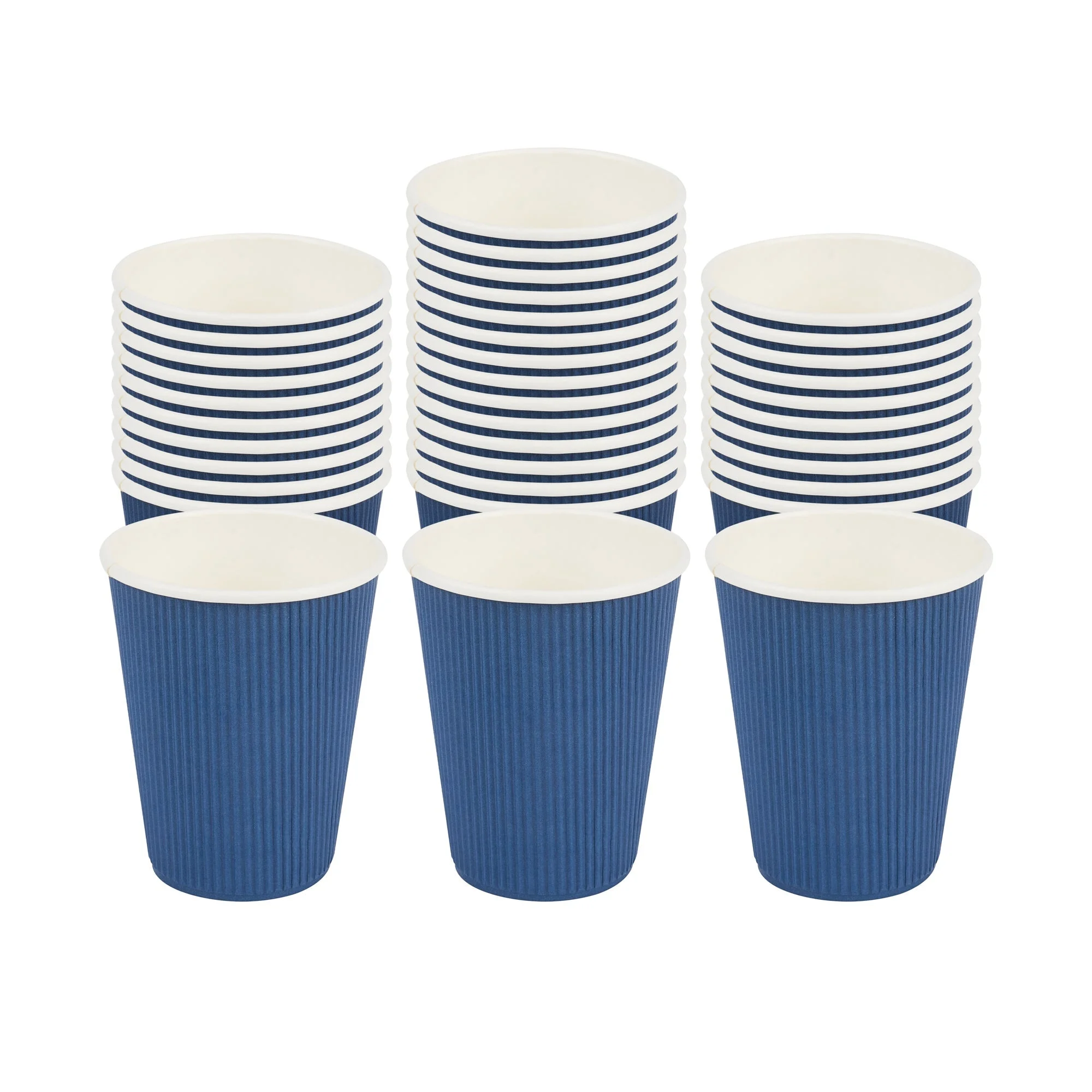 Cups, Coffee, 12 Ounce, Paper, Midnight Blue, Ripple Wall, 3.50 x 3.50 x 4.25 Inch,20 - 25 COUNT
