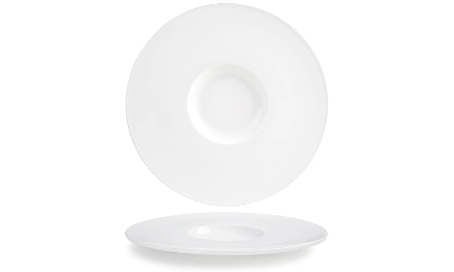 Plates, Monaco, 12.5 Inch, Porcelain, Round, Wide Rim,6 - 1 COUNT