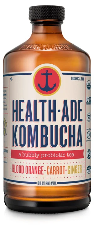 Health Ade Kombucha Blood Orange Carrot Ginger 16 Fluid Ounce - 12 Per Case.
