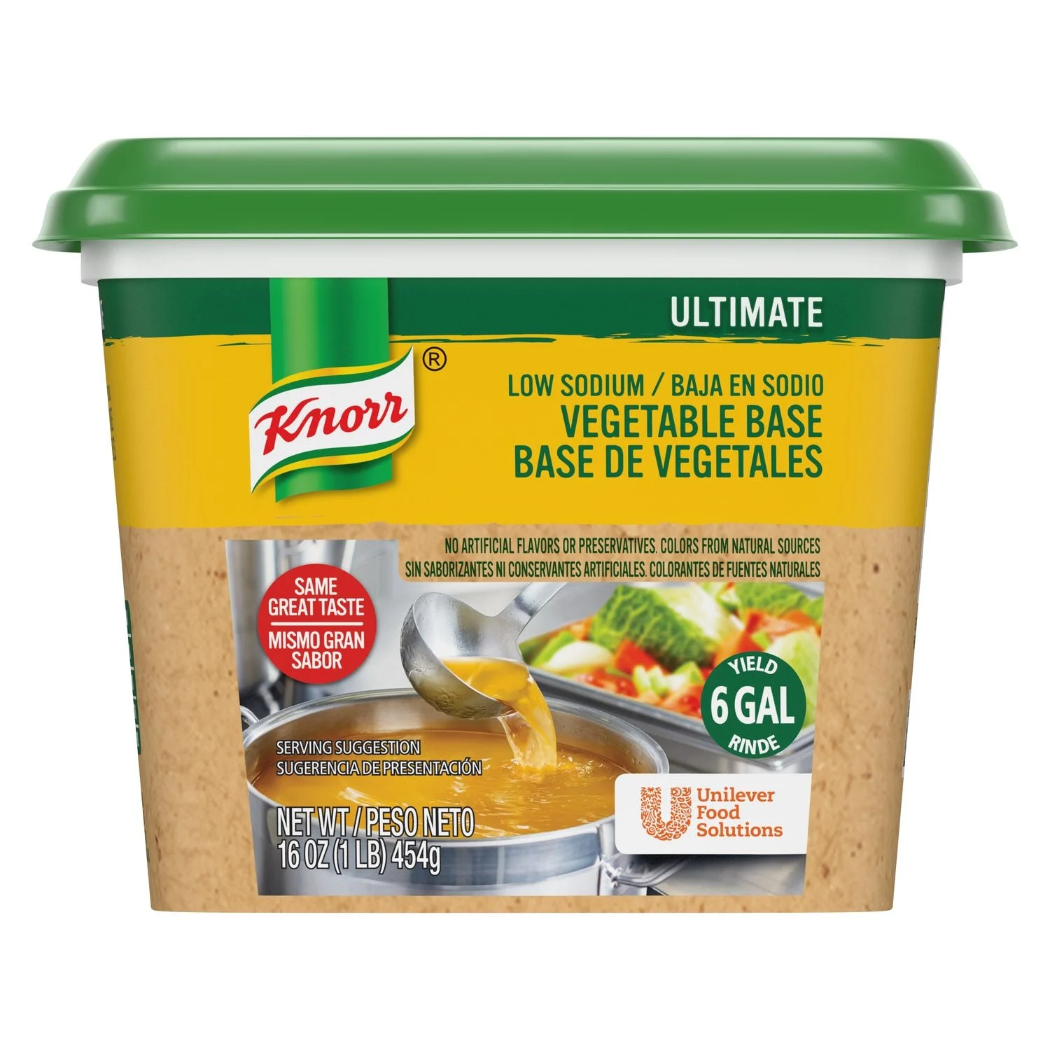 Knorr Ultimate Soup Base Paste Tub Low Sodiumvegetable 1 Pound Each - 6 Per Case.