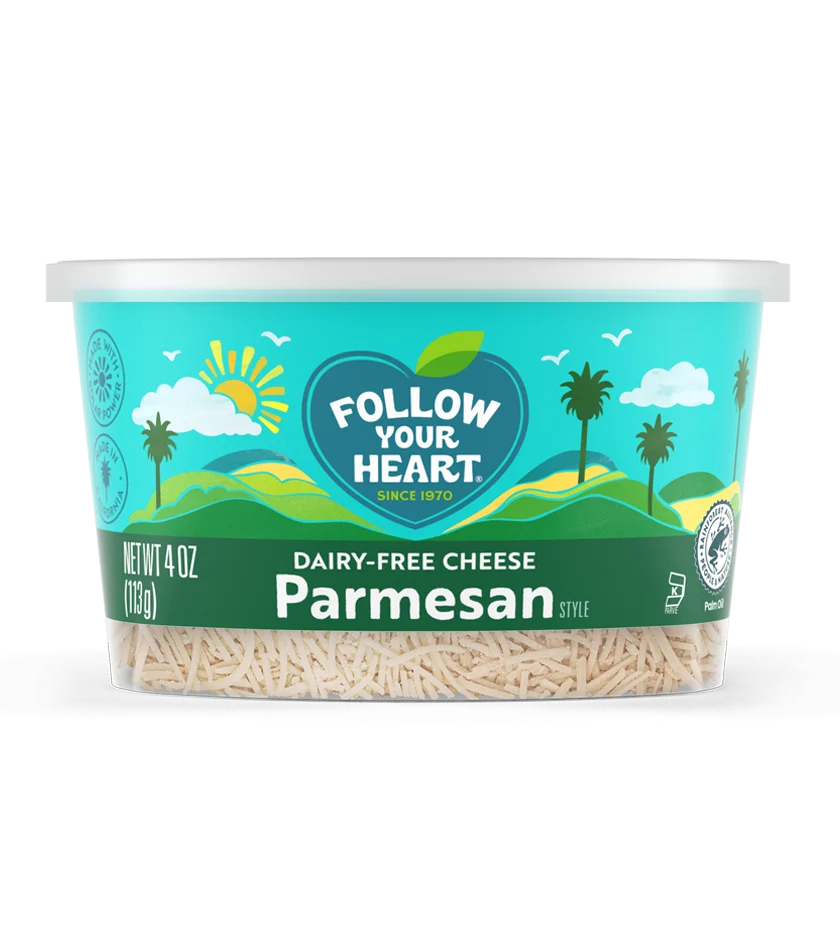 Parmesan Shredded Vegan Cheese 4 Ounce Size - 8 Per Case.