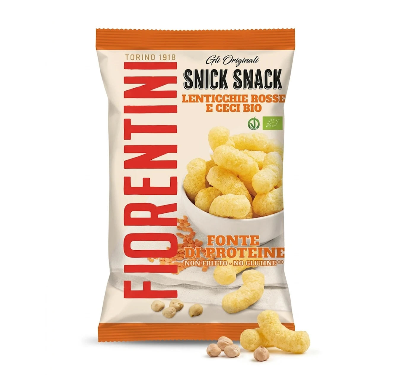 Fiorentini Lentil & Chickpea Crunchy Snack 45g High Protein and Gluten-Free