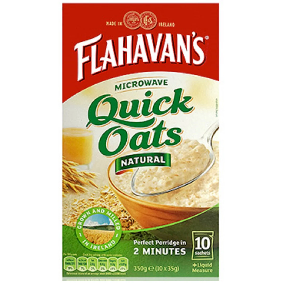 Flahavan’s Quick Oats Sachets Natural 10x35g