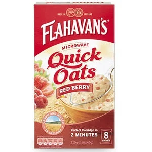 Flahavan's Microwave Quick Oats Red Berry 320g 8 sachets