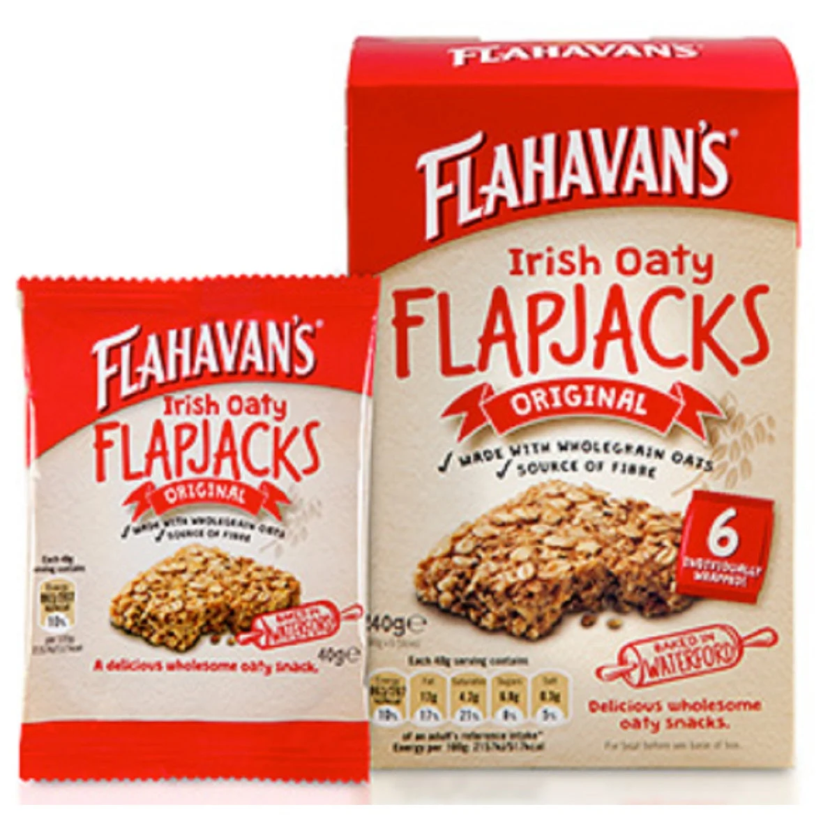 Flahavan's Irish Oaty Flapjacks Original 6x40g
