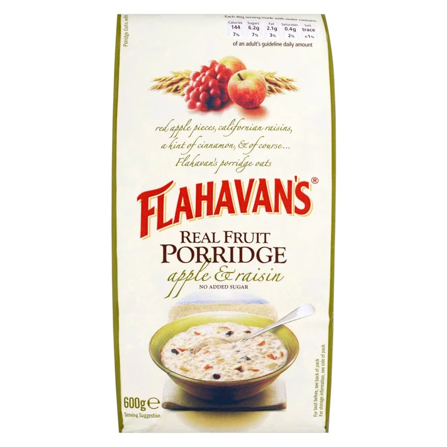 Flahavan's Real Fruit Porridge Apple & Raisin 600g
