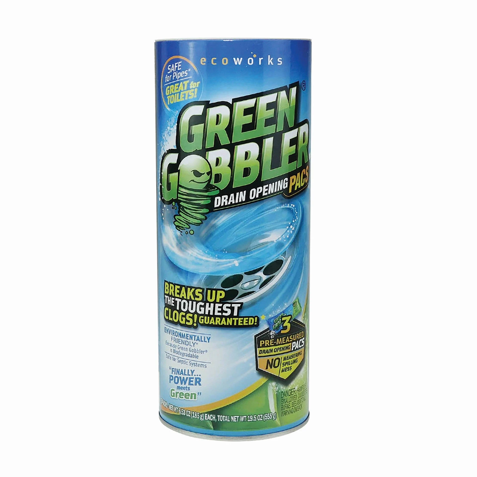 Green Gobbler Drain Opener Pre Measured 3 Count Packs - 9 Per Case.