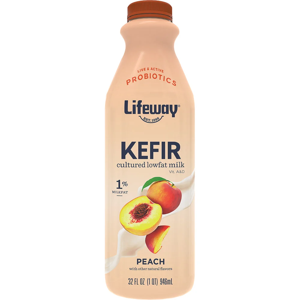 Peach Low Fat Kefir 32 Fluid Ounce - 6 Per Case.