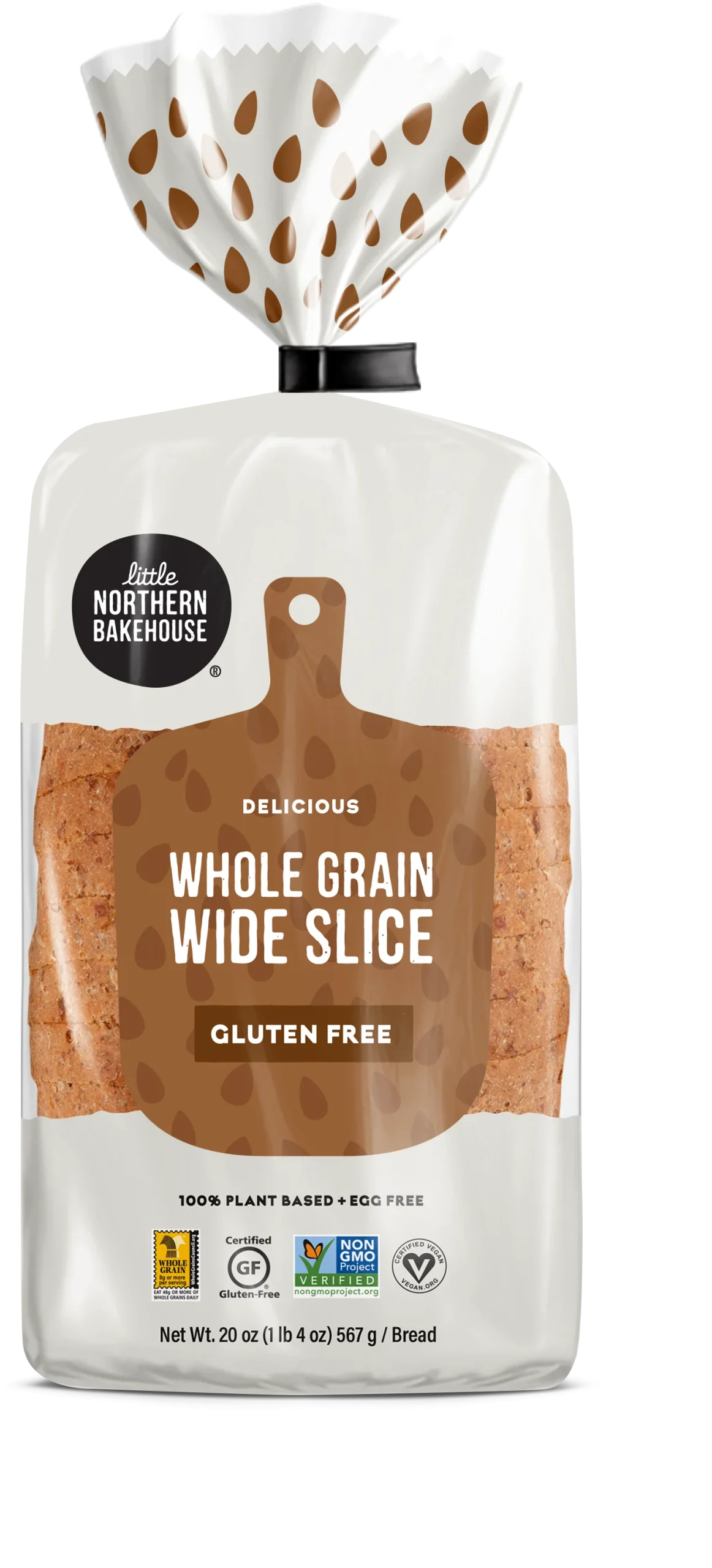 Little Northern Bakehouse Wide Sliced Glutenfree Whole Grain Bread 20 Ounce Size - 8 Per Case.