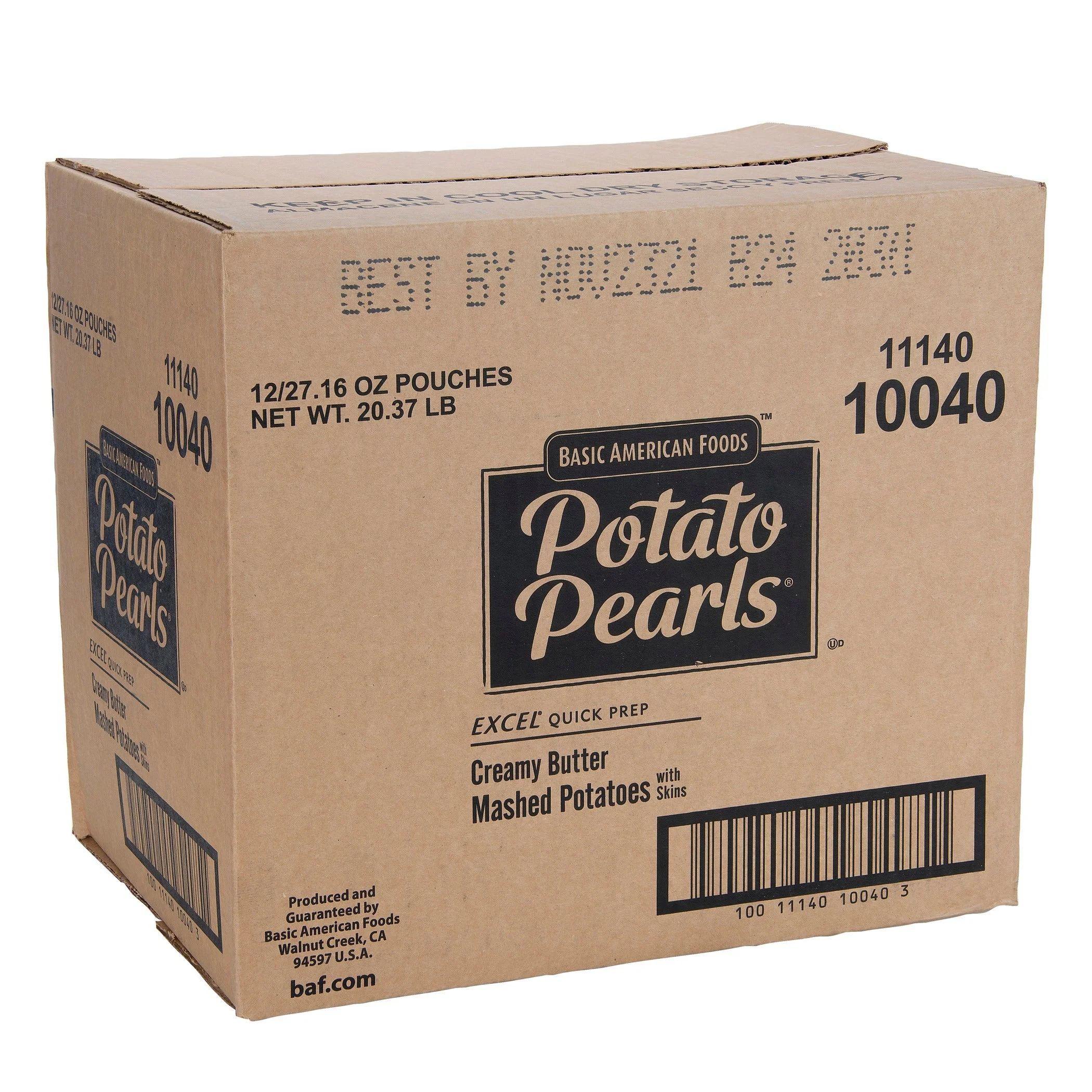 Potato Pearls Excel Creamy Butter Mashed Potatoes With Skins 27.16 Ounce Size - 12 Per Case.