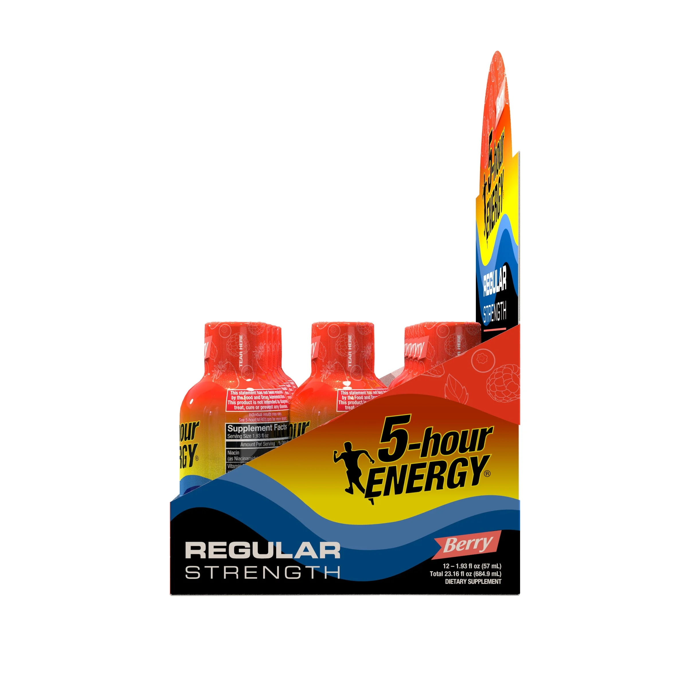 Hour Energy Shot Regular Strength Berry Pack 1.93 Fluid Ounce - 216 Per Case.