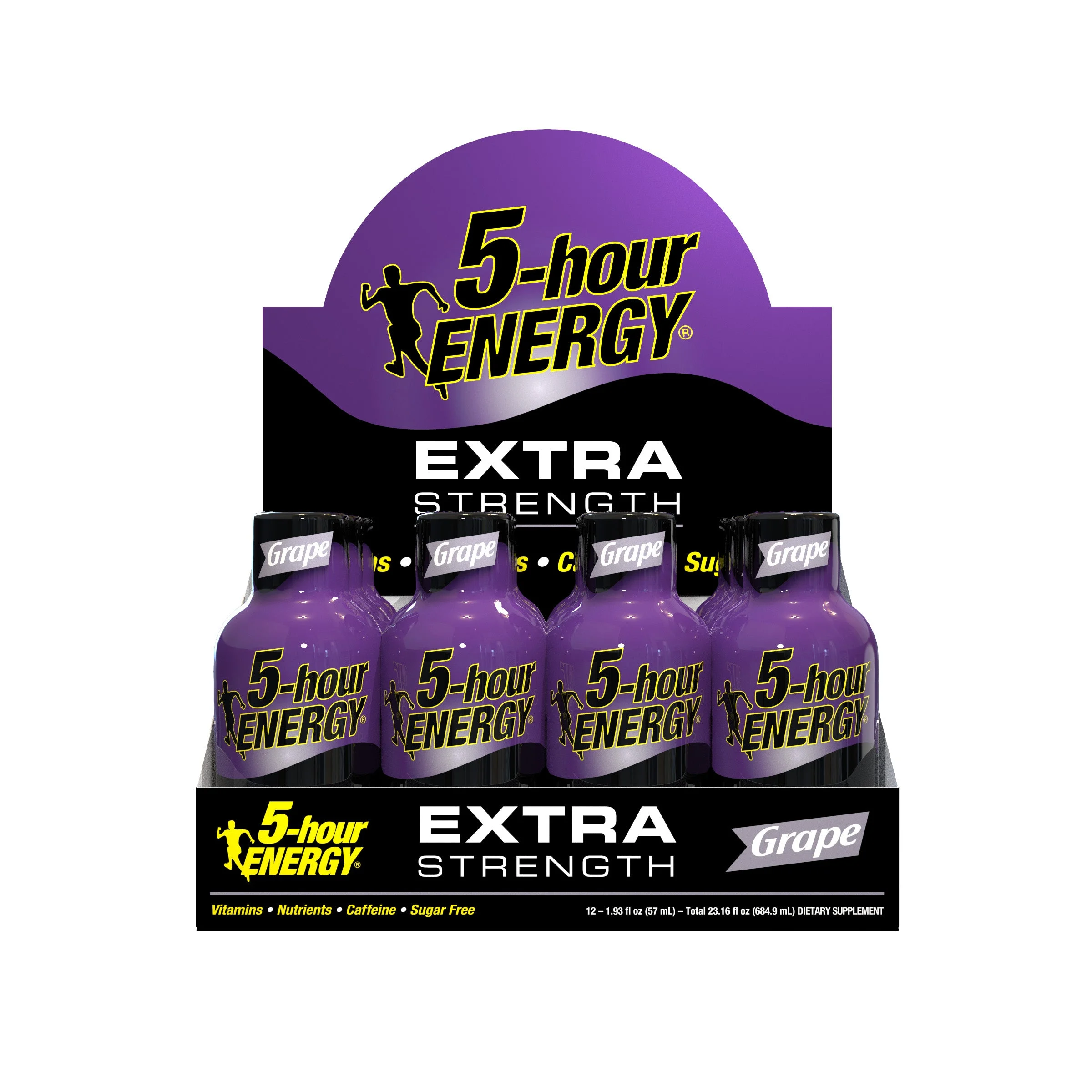 Hour Energy Shot Extra Strength Grape Pack 1.93 Fluid Ounce - 216 Per Case.