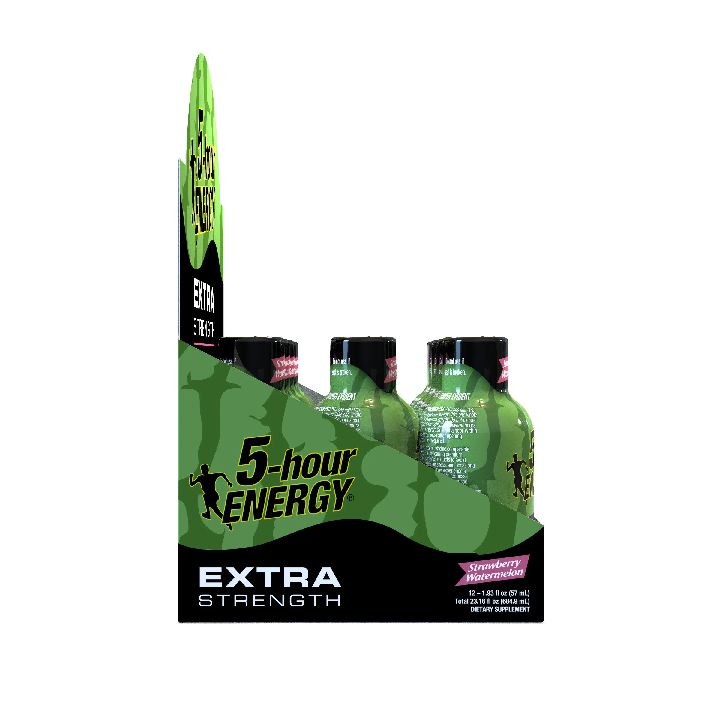 Hour Energy Shot Extra Strength Strawberry Watermelon Pack 1.93 Fluid Ounce - 216 Per Case.