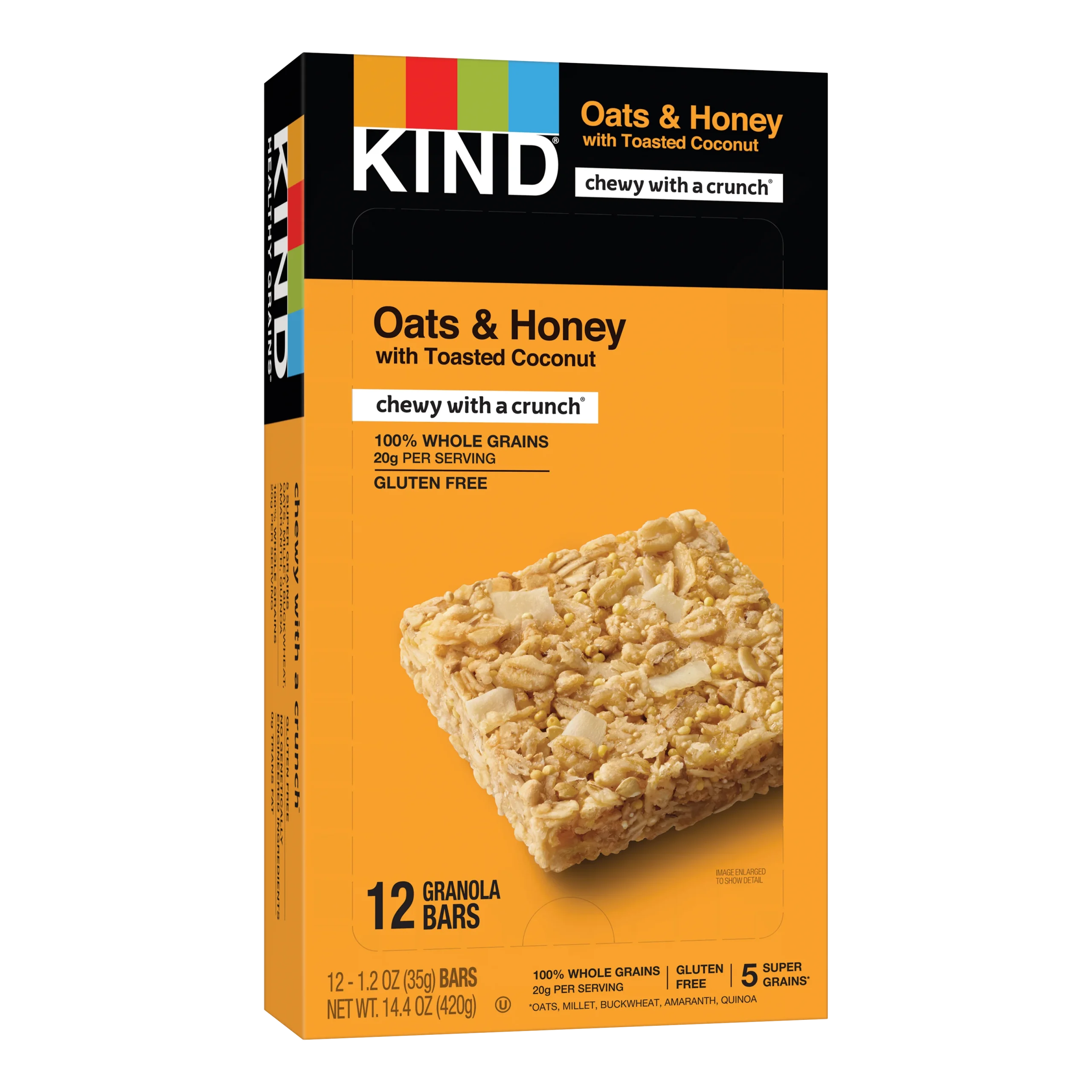 Kind Healthy Snacks Oats And Honey With Toasted Coconut Healthy Grains Bar 1.2 Ounce Size - 72 Per Case.
