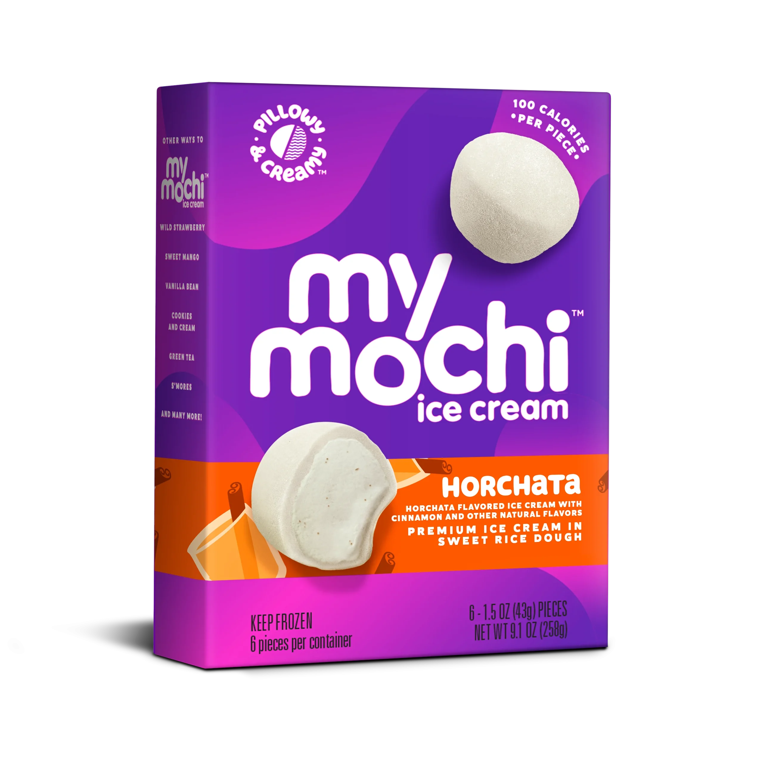 Mymochi Horchata Mochi Ice Cream 6 Count Packs - 12 Per Case.