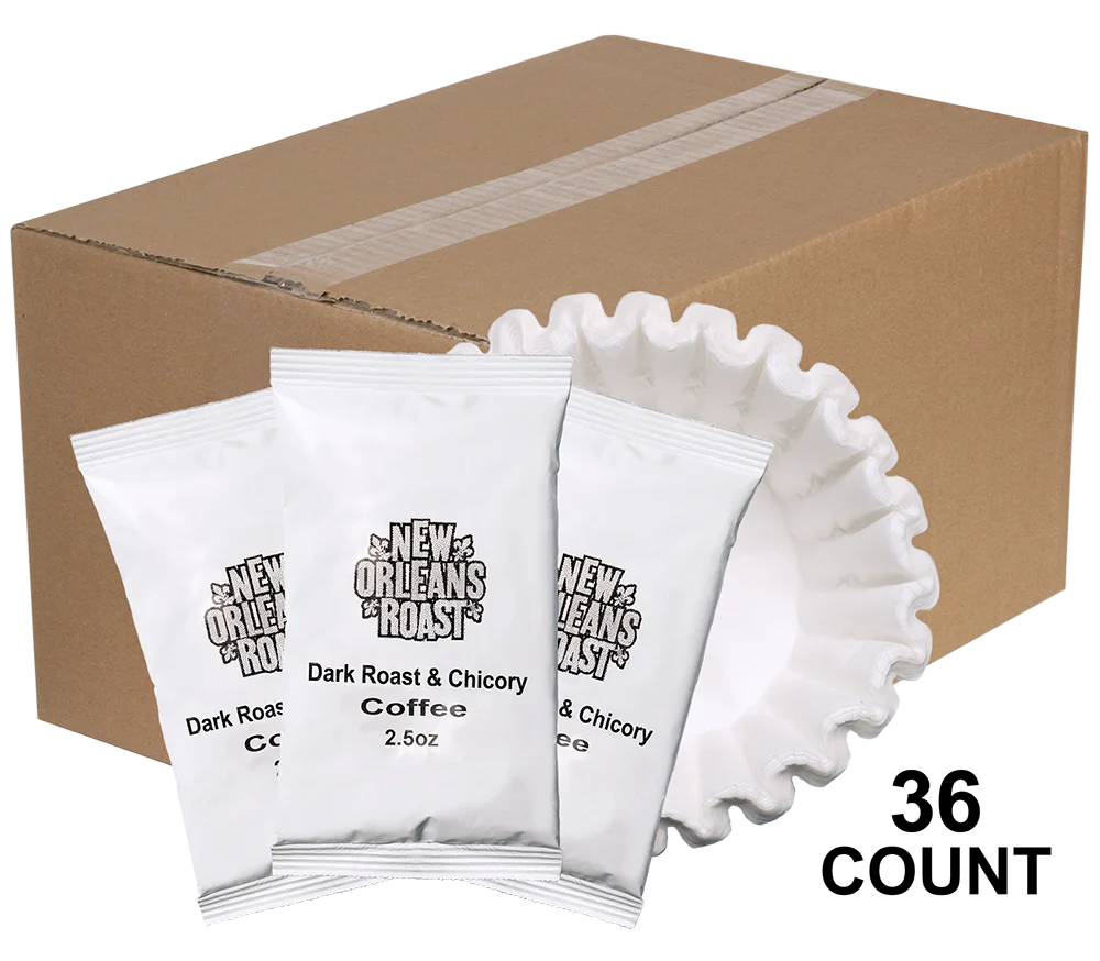 New Orleans Roast Coffee And Chicory 2.5 Ounce Size - 36 Per Case.