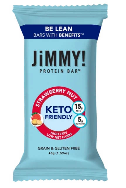 Jimmybar! Strawberry Macadamia Nut 1.59 Ounce Size - 144 Per Case.