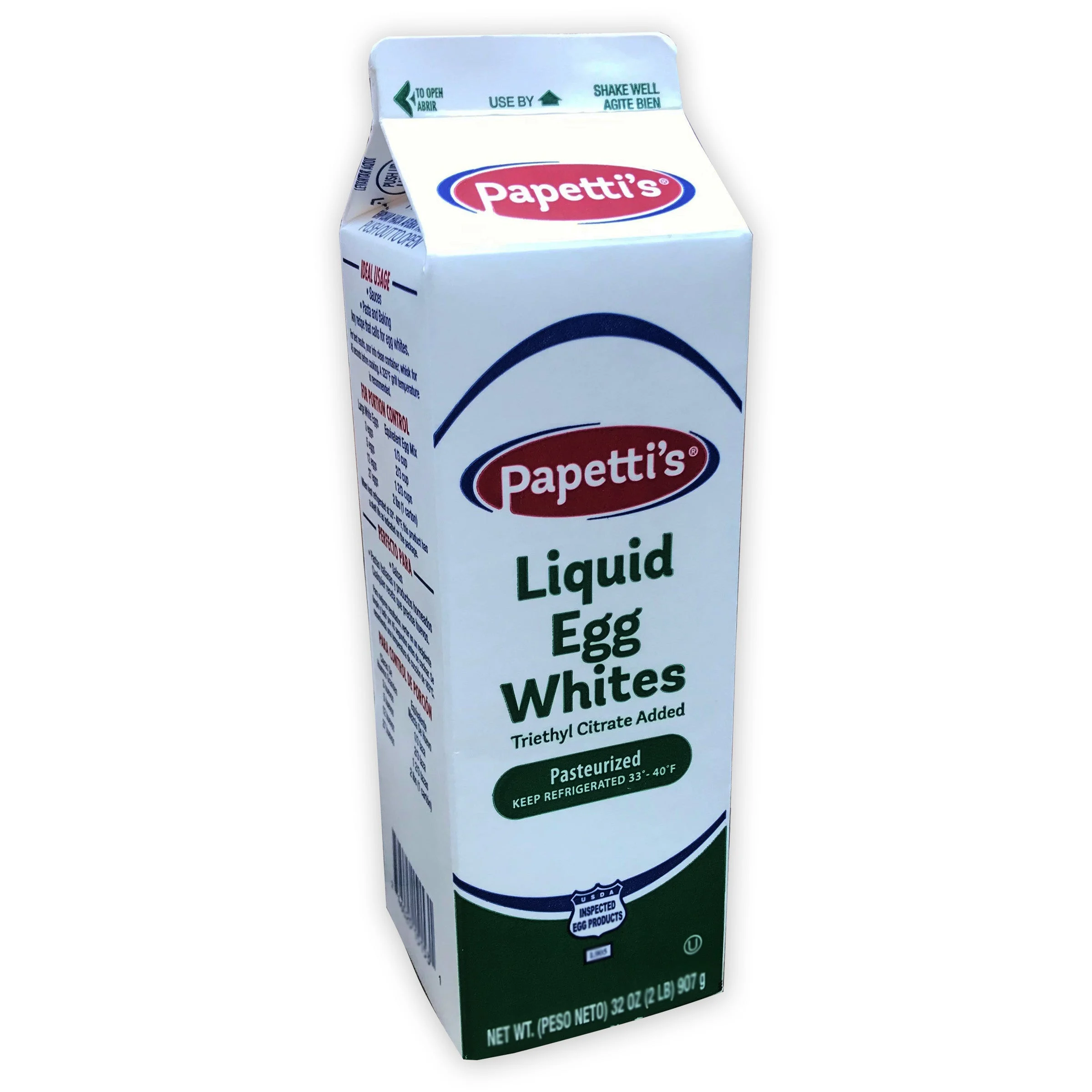 Papetti's Liquid Egg Whites With Triethyl Citrate 2 Pound Each - 15 Per Case.