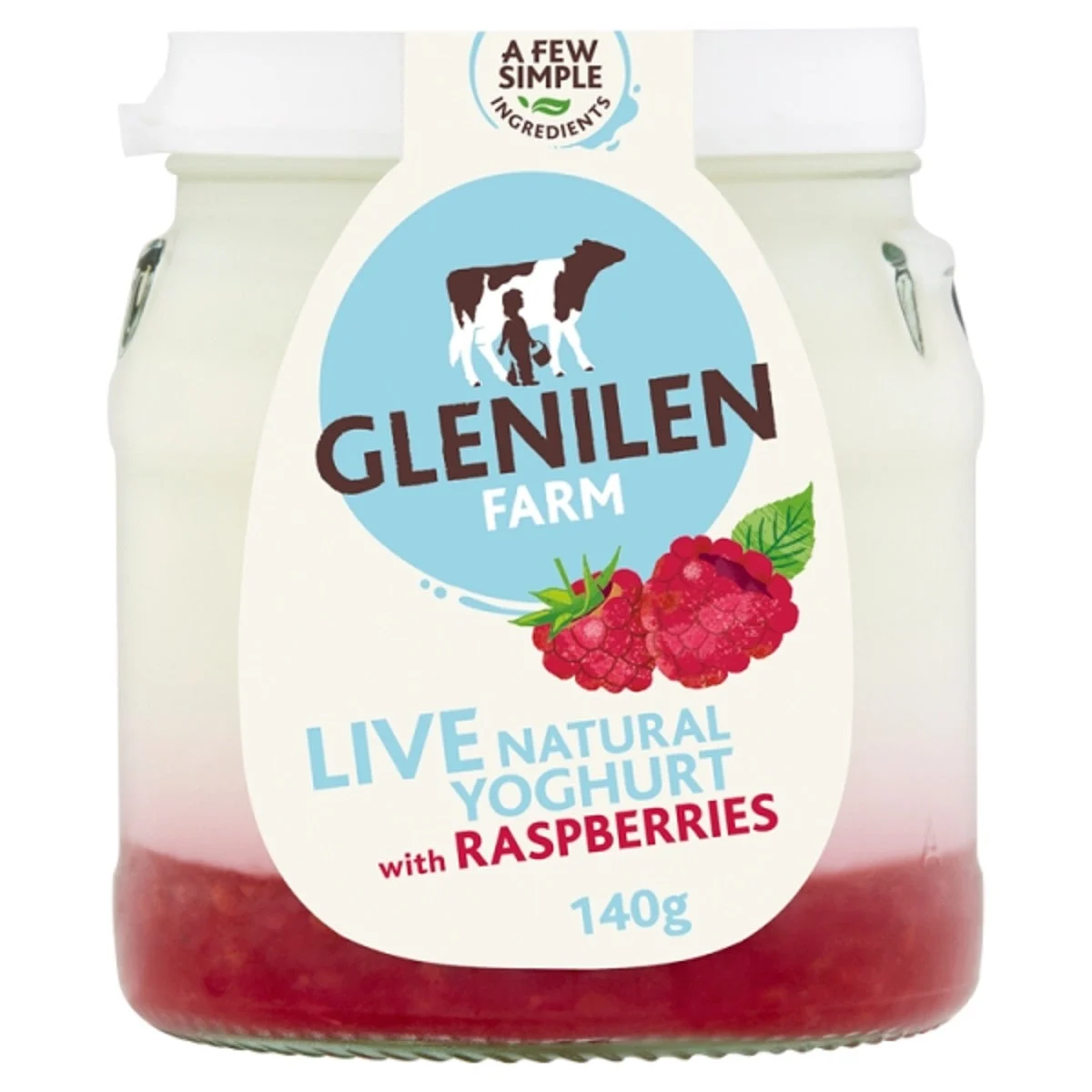 Glenilen Farm Raspberry & Natural Live Yoghurt 140g