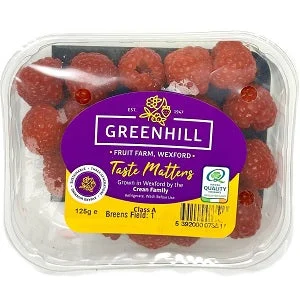 Greenhill Fruit Farm Wexford Raspberries 125g