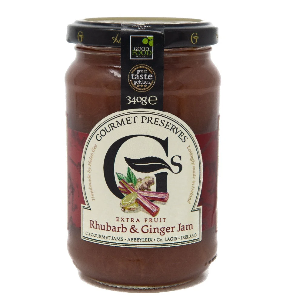 G's Gourmet Preserves Rhubarb and Ginger Jam 340g