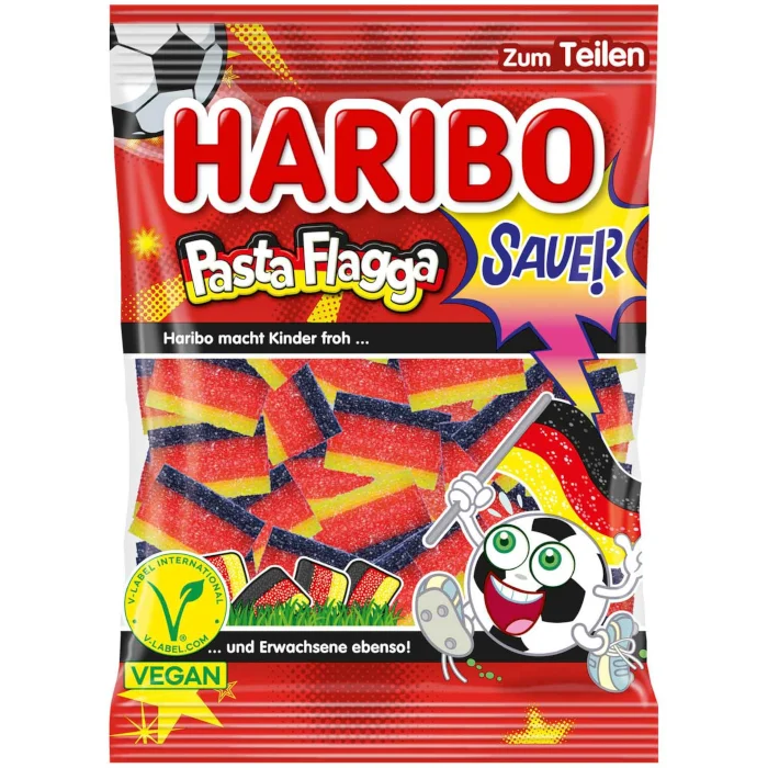 HARIBO Pasta Flagga Sauer Fruchtgummies Vegan 160g