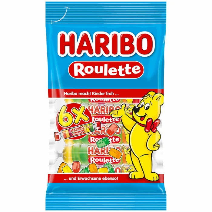 HARIBO Roulette Fruchtgummi 6 x 25g = 150g / 5.29oz