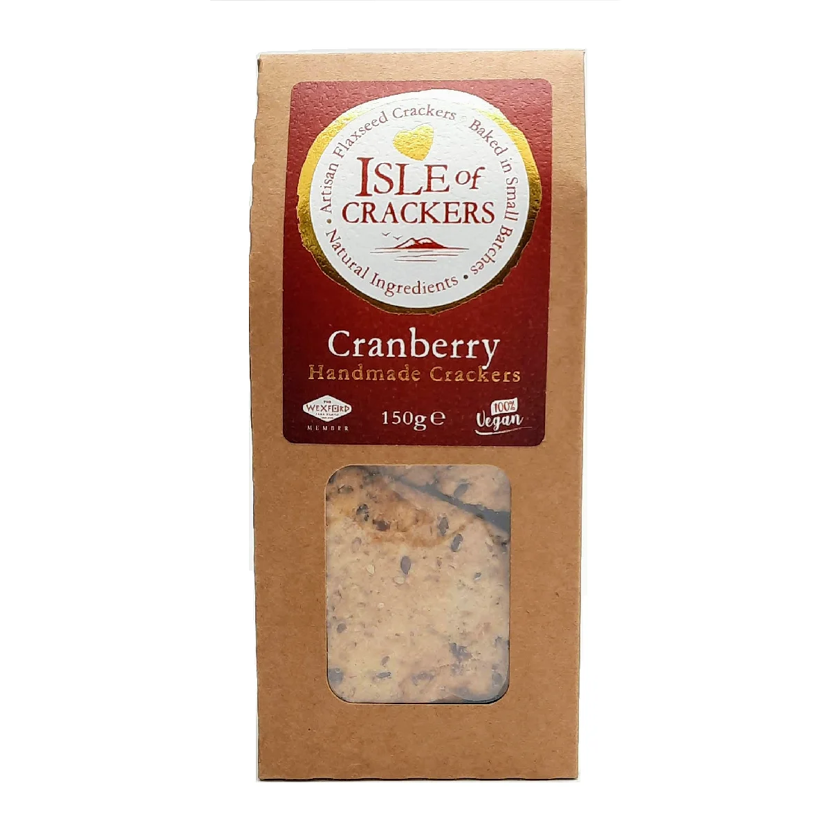 Isle of Crackers Handmade Crackers with Cranberry 150g