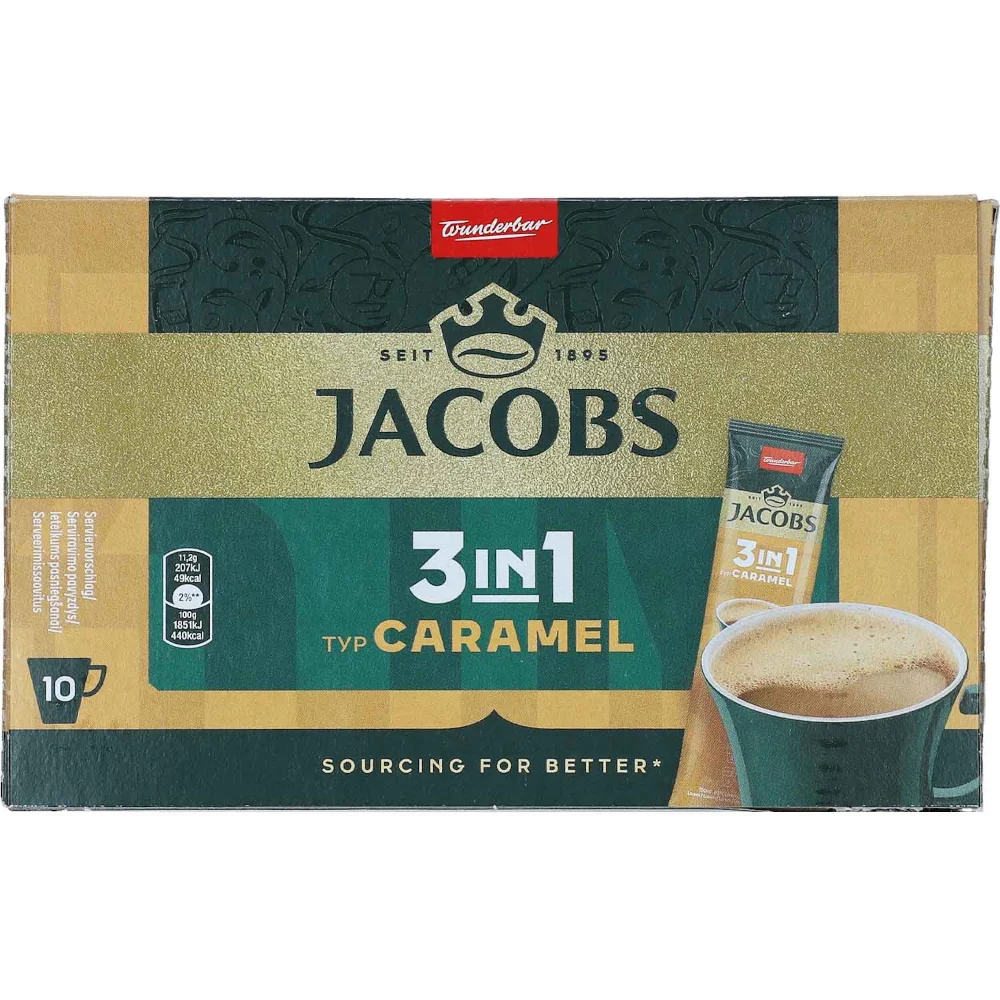 Jacobs 3 in 1 Caramel Instant Kaffee Sticks 112g
