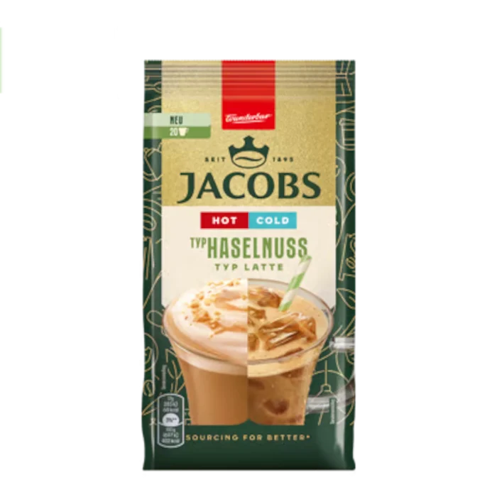 Jacobs Instant Cappuccino Typ Haselnuss Latte Hot & Cold 340g / 12oz