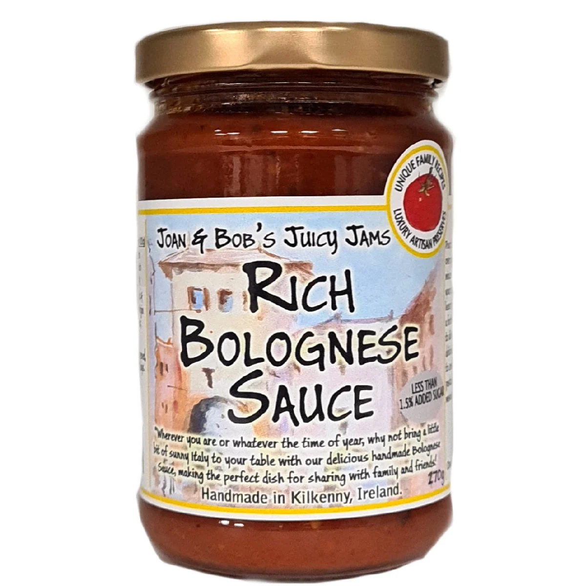 Joan & Bob's Juicy Jams Rich Bolognese Sauce 270g