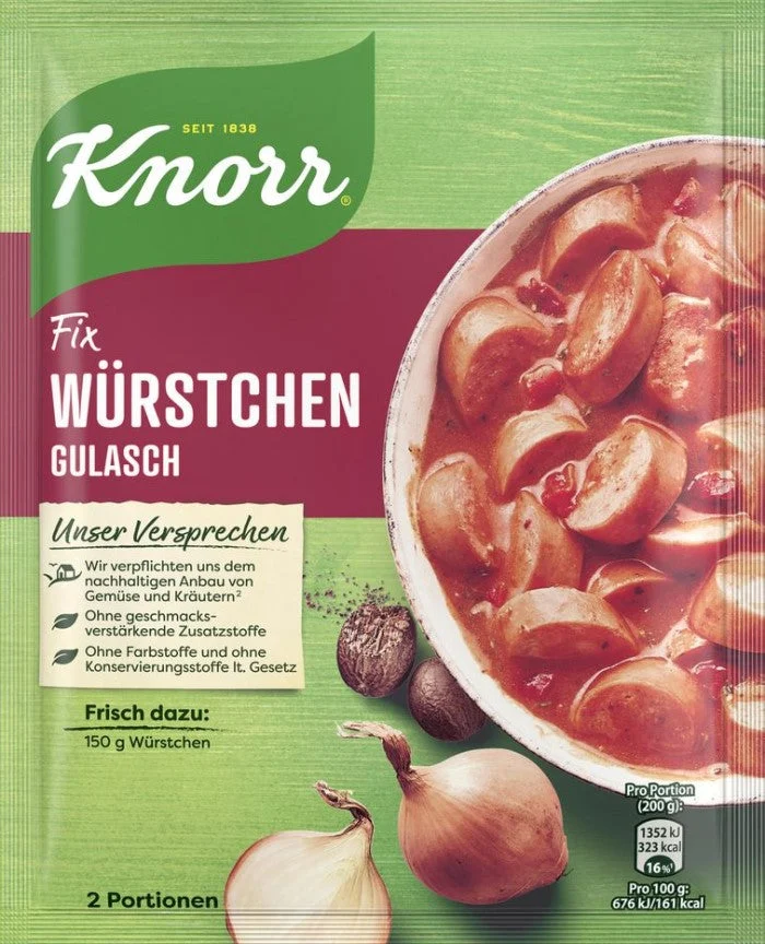 Knorr Fix für Würstchen Gulasch 29g / 1.02 oz NET. WT.