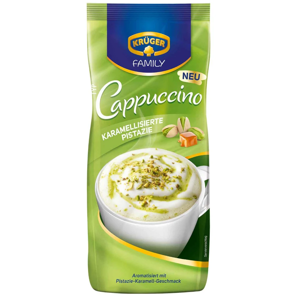 KRÜGER FAMILY Cappuccino Karamellisierte Pistazie 500g / 17.63oz