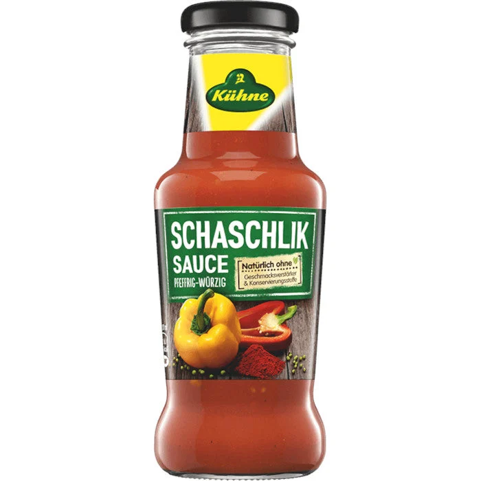 Kühne Gourmet Schaschlik Sauce pfeffrig-würzig 250ml / 8.45 fl. oz.