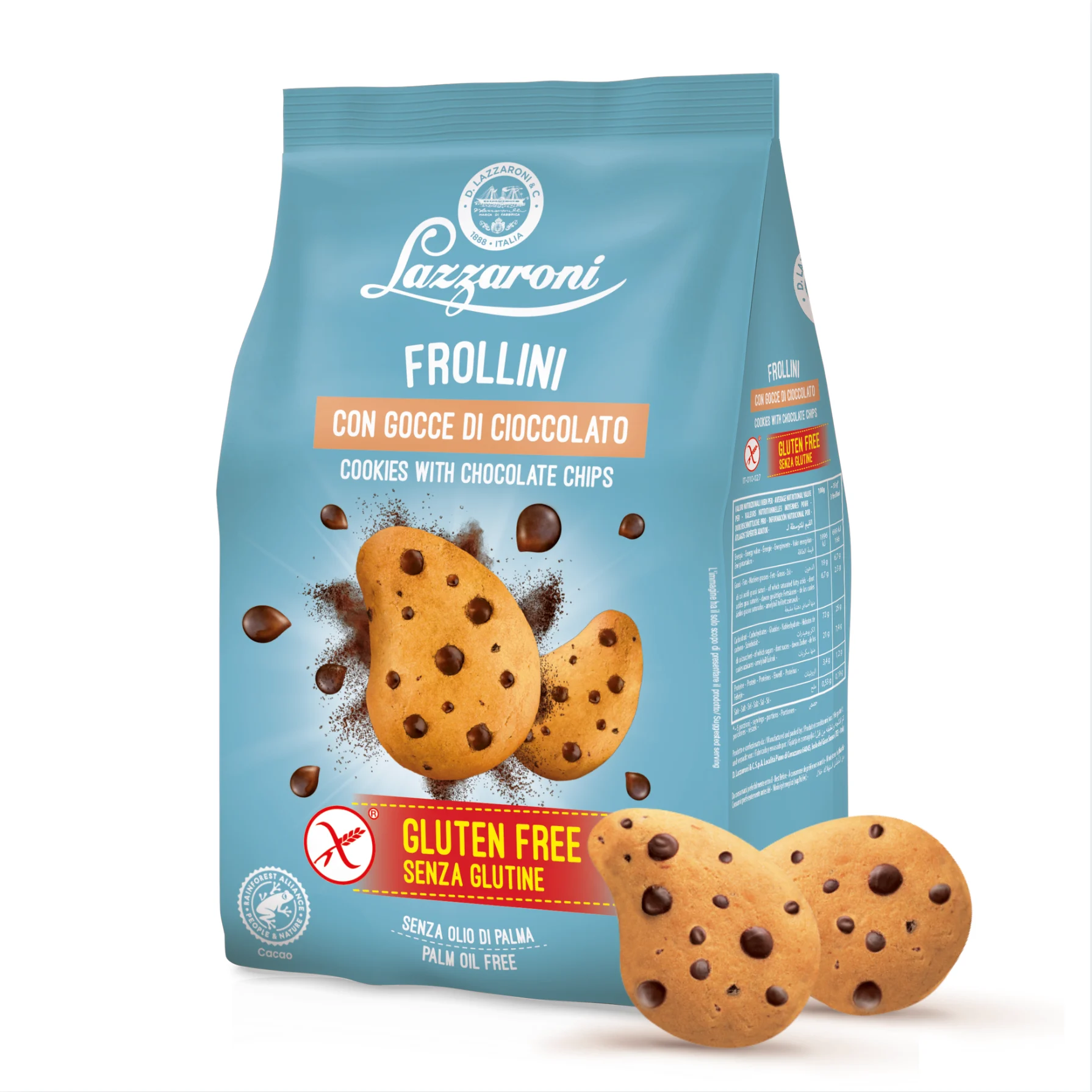 Lazzaroni Frollini Gluten-Free Chocolate Chips Cookies 200g