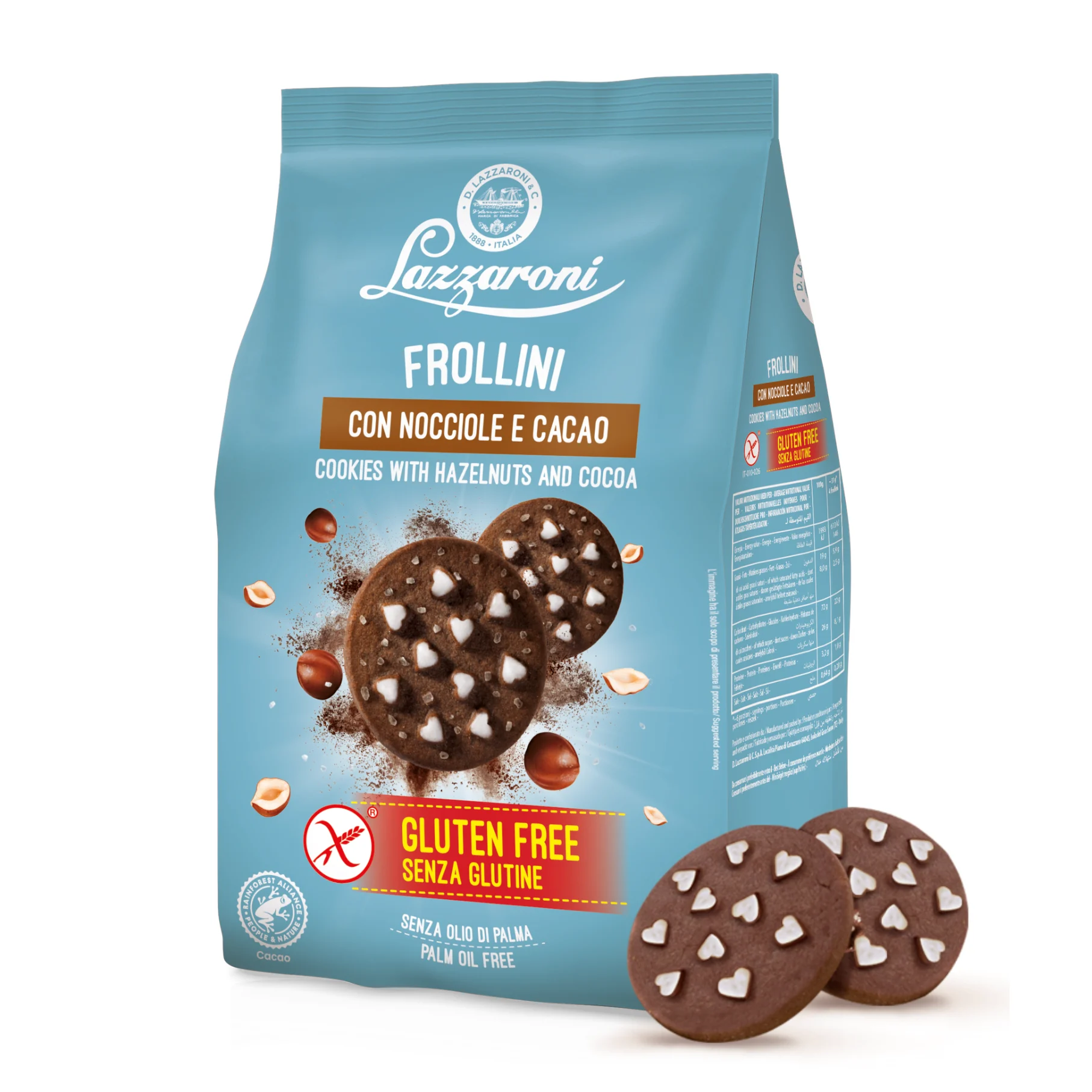 Lazzaroni Frollini Gluten-Free Hazelnut Chocolate Cookies 200g