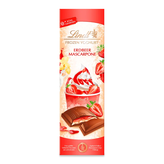 Lindt Frozen Yoghurt Erdbeer-Mascarpone Tafel 100g / 3.52oz