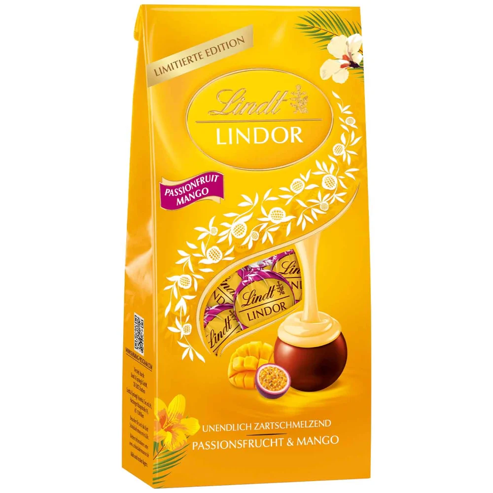 Lindt Lindor Schokoladen Kugeln Passionsfrucht & Mango 137g / 4.83oz