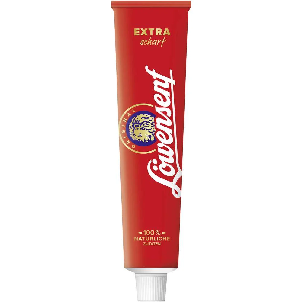Löwensenf Extra Scharfer Senf in der 200ml / 7.05 fl.oz Tube