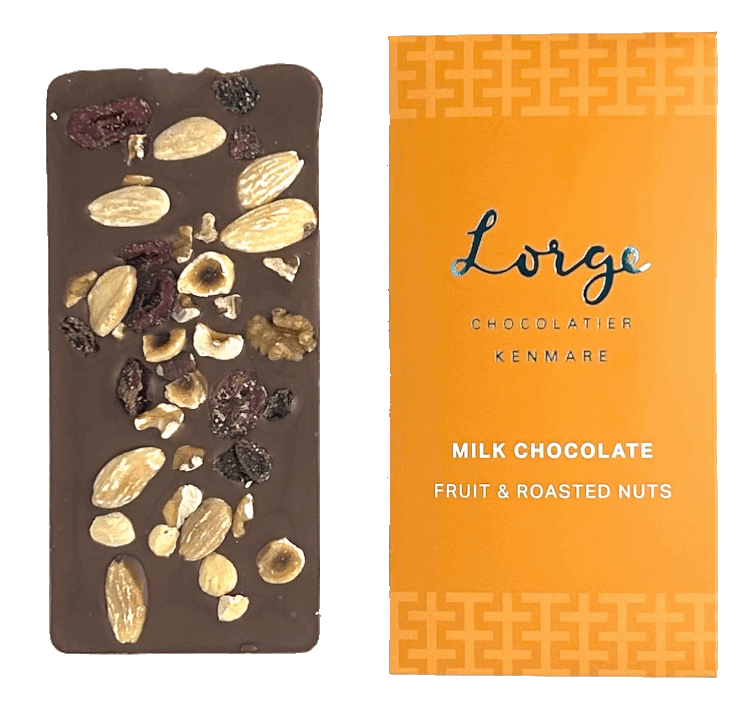 Lorge Chocolatier Milk Chocolate Fruit & Roasted Nut 100g