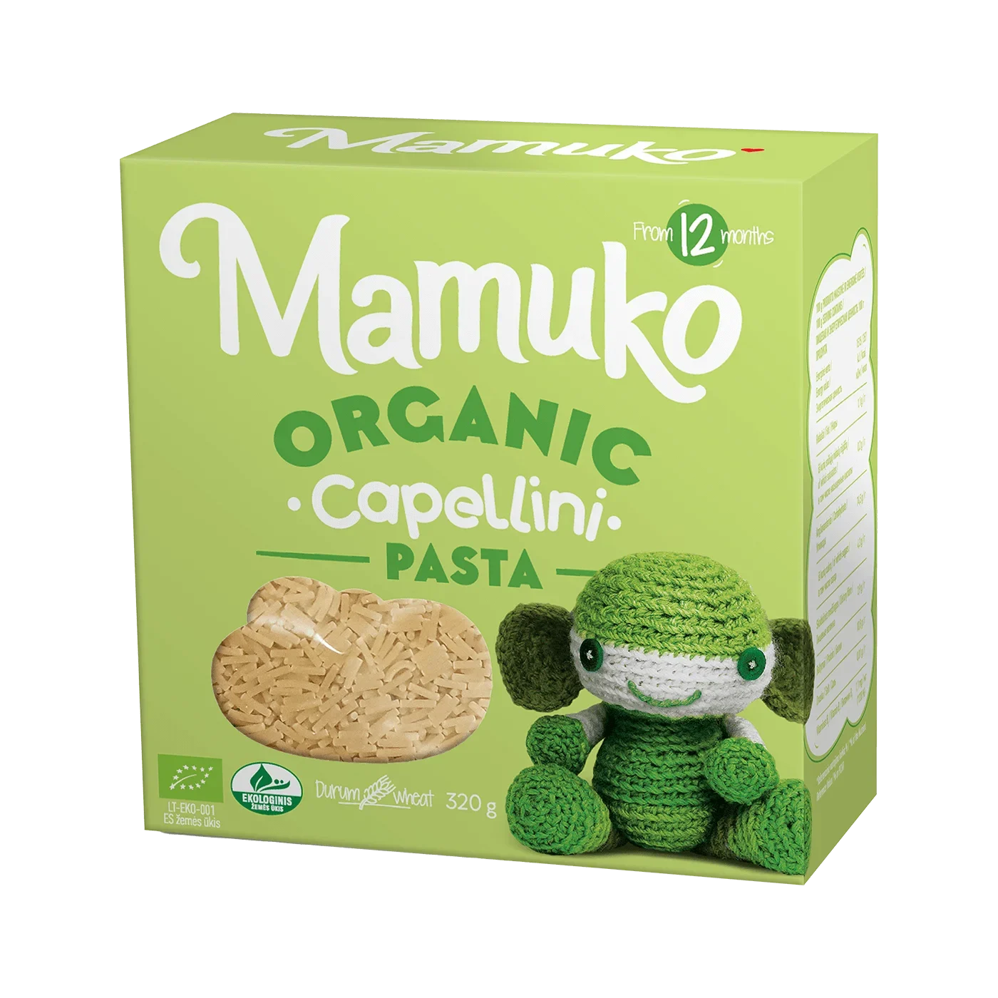 MAMUKO Organic Capellini Pasta 320g/10pack