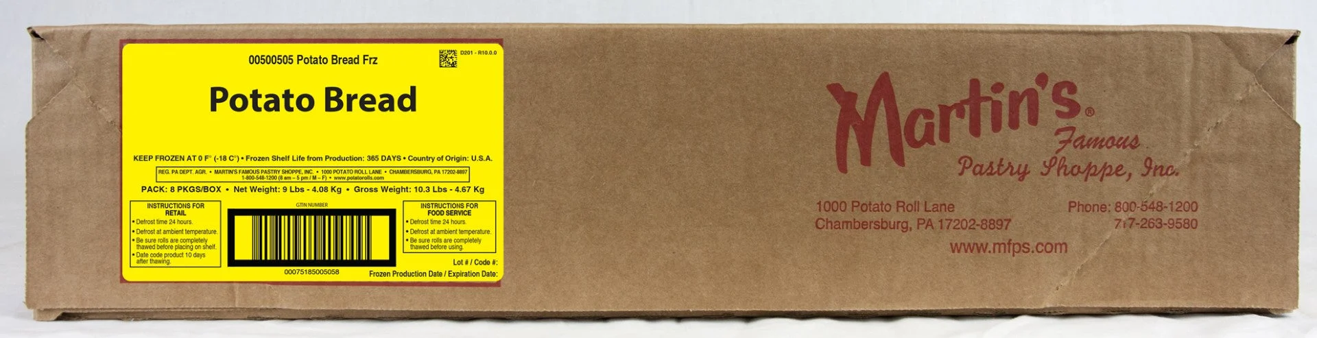 Martins Potato Bread 16 Each - 8 Per Case.