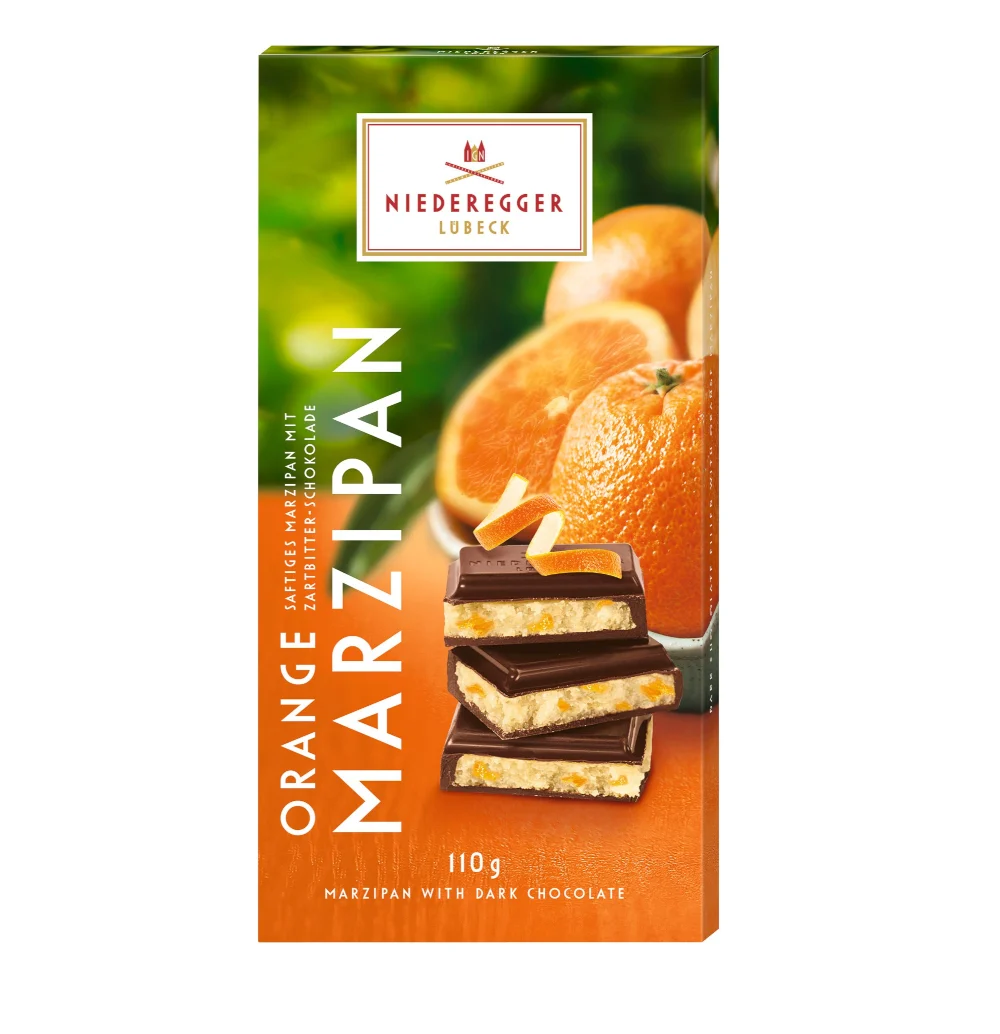 Niederegger Marzipan Schokoladentafel Orange 110g