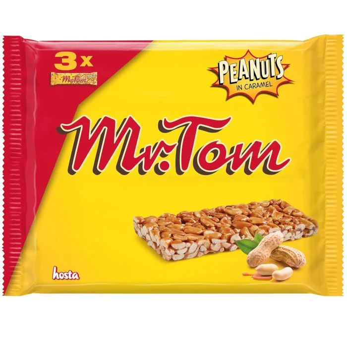 Mr. Tom Geröstete Erdnüsse in Karamell 3 x 40g Riegel