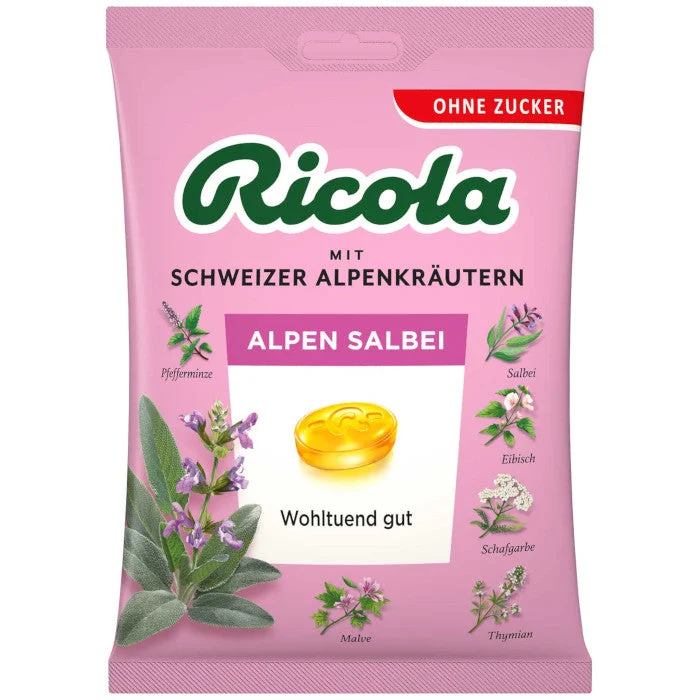 Ricola Alpen Salbei Kräuterbonbons ohne Zucker 75g / 2.64oz