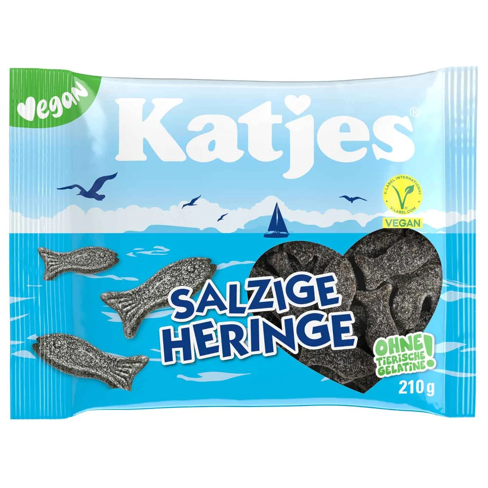 Katjes Salzige Heringe aus salziger veganer Lakritz 210g